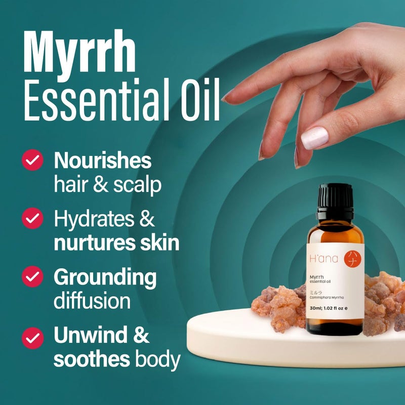 hana H'ana Myrrh Essential Oil - 1.02 Fl Oz - for Hair, Skin, Diffuser, Aromatherapy, DIY Candle & Soap Making - Image 3